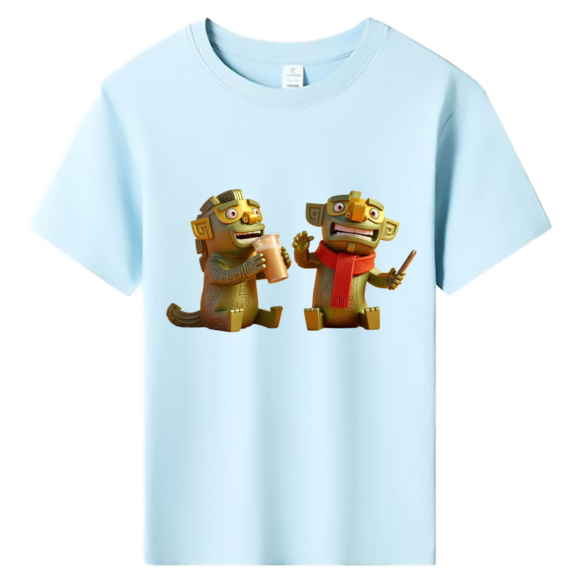 （画像用） Ne Zha 2 ナタ 魔童の大暴れ 綿100％キッズTシャツ（フロントプリント）